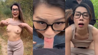 Asian MILF Seduced a Passerby and Fucked him in the Forest