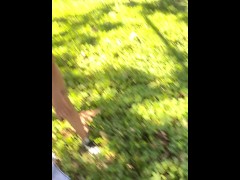 Hot girl makes video outdoors and shows her tits