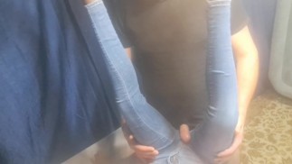 I found skinny tight jeans from my ex girlfriend and put on my sillicone doll Fortuna.
