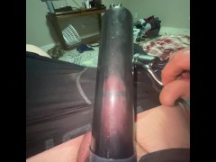 Penis pumped cock hard and size penis increases 6 inches to 8 inches. sex toy cum. 4 cock rings