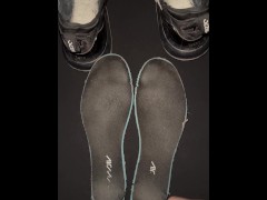 Cumshot on my friends worn nike shoes