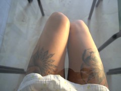 Girl pees under the table while waiting for takeaway food - Screenshot 15 of 16 - Pee