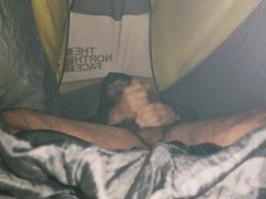 Smoking and cumming int my tent