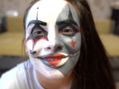 Хеллоуинский минет клоунша удовлетворяет папикин хуй на камеру - Screenshot 1 of 16 - Halloween
