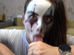 Хеллоуинский минет клоунша удовлетворяет папикин хуй на камеру - Screenshot 11 of 16 - Halloween
