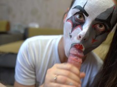 Хеллоуинский минет клоунша удовлетворяет папикин хуй на камеру - Screenshot 4 of 16 - Minette