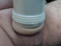 Fat Guy Fucks His Fleshlight Hard and Sloppy and Cums Deep Inside