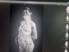 Goddess Brunette Spreads Ass While Modeling For BDSM/Fetish Art Project in Berlin