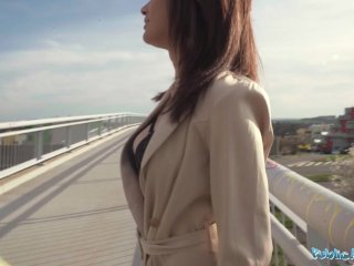 Public Agent Super sexy brunette shows off her tits and ass and suck and fucks screenshot number 2