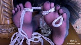 Halloween witch in black nylons performs toes and soles dancing make sure you sniff between her toes