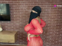 See through Try On Haul l Transparent elegant sexy red top and red skirt l At my apartment