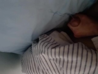 MASSIVE Cumshot from my 7-inch Mushroom-head Cock all over the Bed