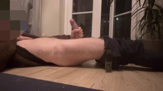 TEASER: Big cock masturbated by the balcony until cumming over myself. Video out 19/11/24
