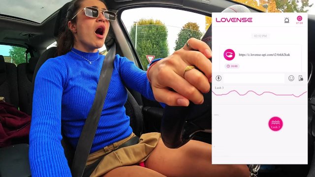 Get filmed by a friend of mine while a remote fan controls my lovense lush vibrator while I drive