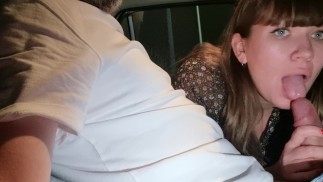 Sister gives blowjob to her stepbrother