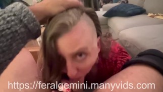 Throat fucked by Daddy