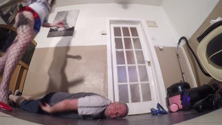 Harley Quinn Head Trample Dance In Red Heels Floor Cam