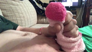 MAKE MASTURBATES INTO FUZZY SOCK!