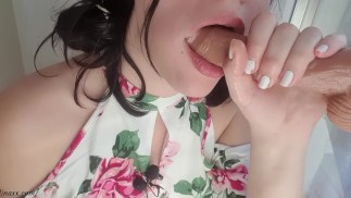 Sensual blowjob and thighjob from your Teen neighbor (TRY NOT TO CUM)