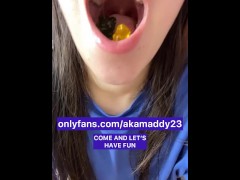 Giantess Maddy vore gummy bears