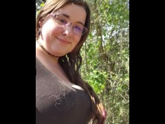 Letting down my long hair while walking.