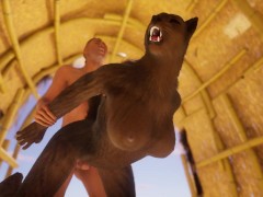 Busty wolf gets fucked by a very big cock until he cums on her face in Wild Life sex