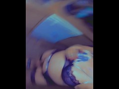 Trans girl shows off fit. Goth.