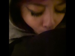 Gray Hoodie On While I Suck My Boyfriends HUGE Cock :3