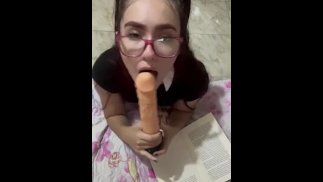 Schoolgirl gets ver first blowjob and deepthroat lesson - Colombia