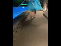 Transparent bikini in the hotel pool, driving the manager crazy