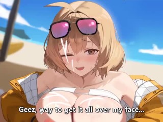 Blond与大奶在海滩上被火化