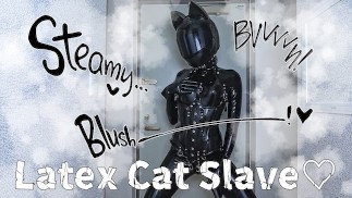 [latex] Latex slave cat vibrator selfie masturbation💕
