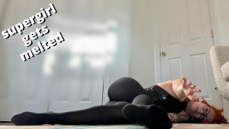 pantyhose foot worship evil supergirl traps you until you melt her! - full video on Veggiebabyy Many