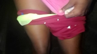 AMATEUR MILF  EBONY GET PAY BY NEIGHBORS CHEATING HUSBAND TO PEE MASTERBATE LATE NIGHT OUTDOOR FUCK