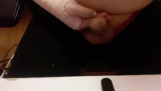 CHUBBY T-GIRL TOUCHES GIRLCOCK SENSUALLY AND SLOWLY