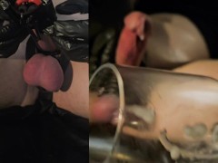 cock stretching x ball stretching x cum in wine glass