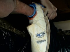 Fake Facefucking toy tryout session before using a cockpump