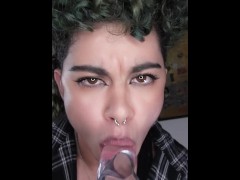 FtM Sloppy Blowjob Sucking with Fangs!