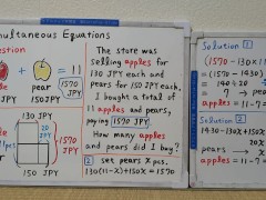 Simultaneous Equations for apples and pears.[JapanMath](job)