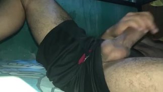 sexual stepson masturbates his thick 25cm cock until he releases his thick semen