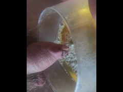 Pissing in the glass with pressure