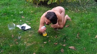 Spraying piss all over my body