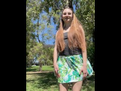 Upskirt pee in the park 10/16