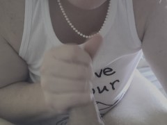Wife gives a Sunday afternoon surprise sloppy blowjob before the Halloween party