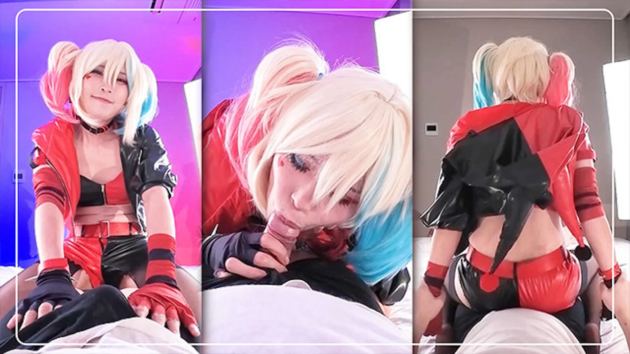【Harley Quinn】🖤💖Blowjob and Cowgirl, Halloween cosplay, Suicide squad  hentai japanese shemale