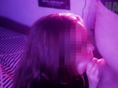 Beautiful Girl sucking a small dick to get all the cum it remains in his balls