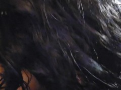 Short top less self foot worship