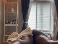 Black guy got excited during massage with new masseur and things escalated.