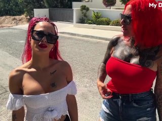 Kinky MILF amateurs Humeyra_Ophelia & CatCoxx share big thick cock in threesome - MyDirtyHobby screenshot number 1