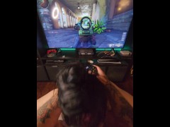 Goth gf reporting for booty while he plays the new call of duty (BO6)